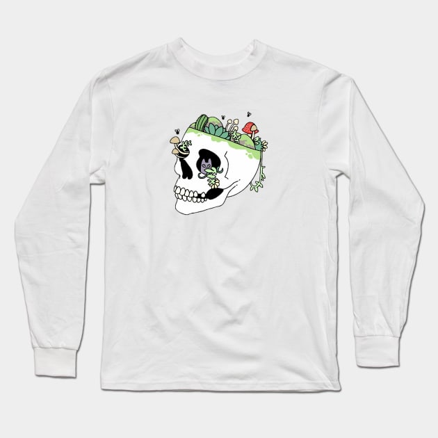 Trippy Skull Long Sleeve T-Shirt by TripoffGeloEDM